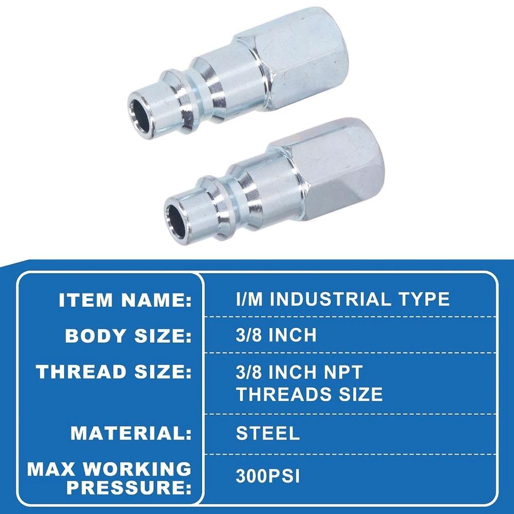 4PCS Steel Industrial Air Coupler and Plug Kit Industrial and Automotive Air Tools