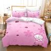 Sanrio Hello Kitty Постельное белье Пододеяльник Аниме Полный Розовый Мультяшный Коврик для одеяла Дружелюбный к коже Дышащий Милый Печатный Одеяло Постельное белье