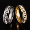 Men Women Couple Lover Rhinestone Titanium Steel Engagement Ring Wedding Jewelry