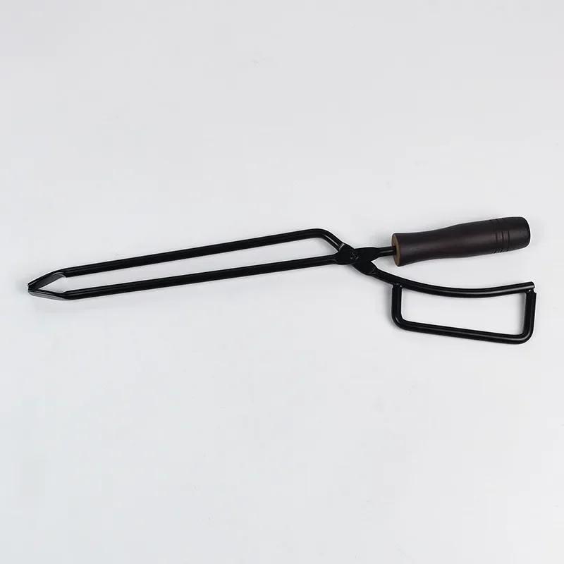 Угольные зажимы для барбекю Щипцы для сжигания барбекю Зажим для древесного угля Щипцы с клювом из утиного угля Негорячая ручка из цельного дерева Угольные зажимы Инструмент для барбекю