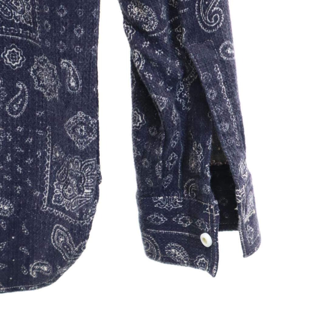 SUGAR CANE Сделано в Японии Toyo Enterprise SC25565 Рубашка с длинным рукавом с узором пейсли Мужская Б/У