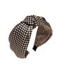 Non Slip Flower Lattice Wide Side Knot Headband Korean Head Wrap Women Hair Hoop Grid Hairbands