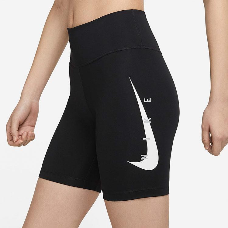 Nike As W Nk Swoosh Rn Tght Short 7 Knitted Fitness Shorts Women Shorts Black DA1284-010