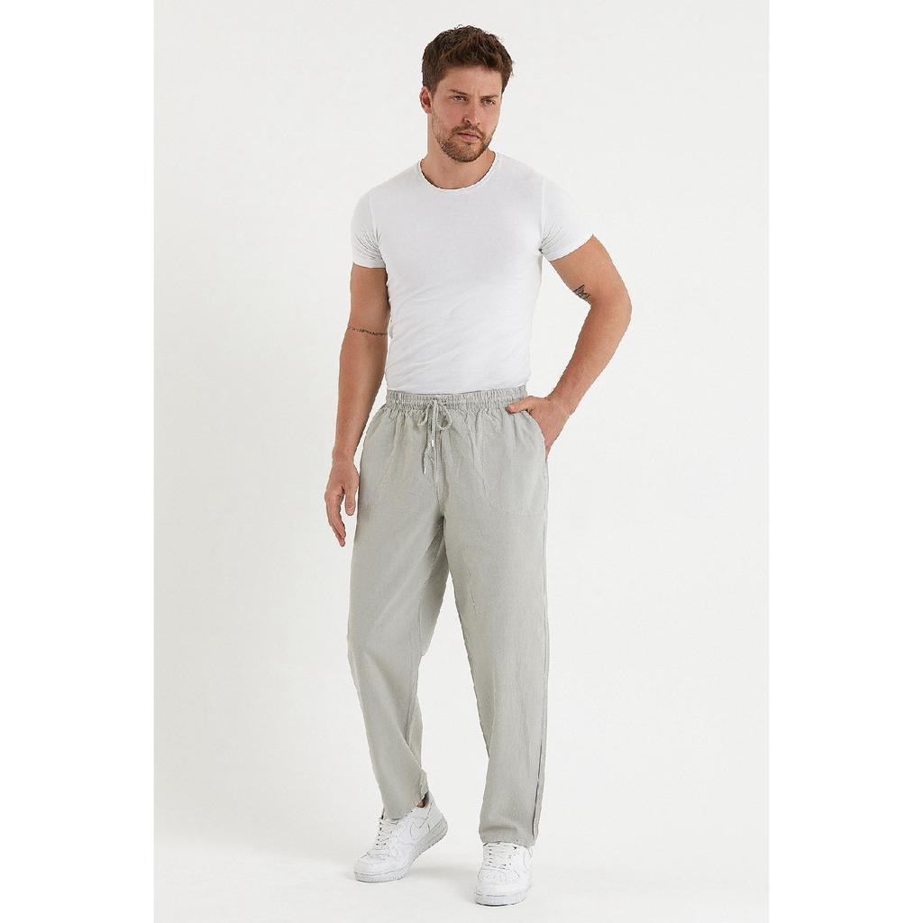 Черные мужские льняные брюки 1480