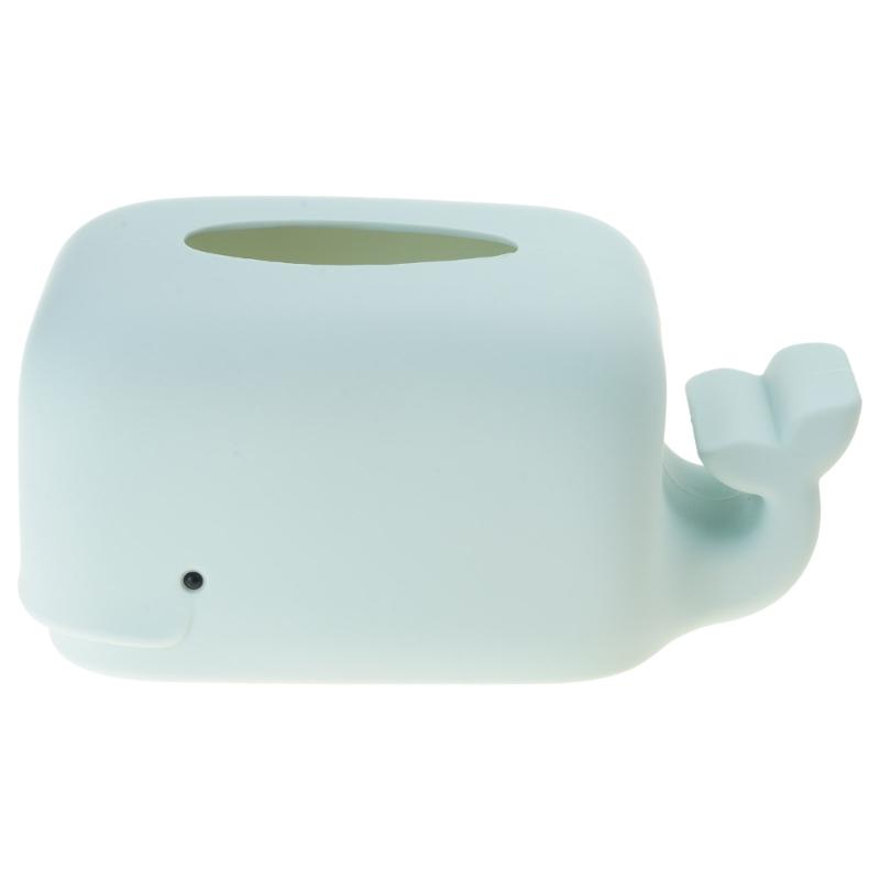 Whale Shaped Tissue Box Cover Silicone Napkin Holder Large Capacity Paper Towel Container for Home Office Apartment