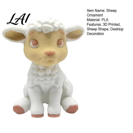 Статуэтка овцы из PLA, 3D-печатная фигурка, мини для декора стола, орнамент, сидящая лампа, скульптура, орнамент, подарок, форма для любителей животных, фигурка