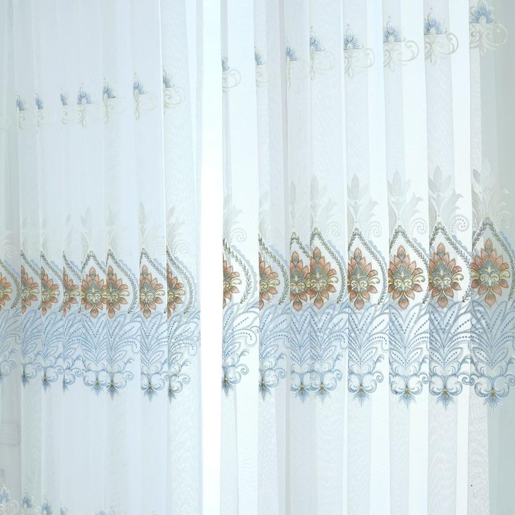 1 шт. Современная вышитая прозрачная штора, оконные шторы для гостиной, спальни, геометрический узор