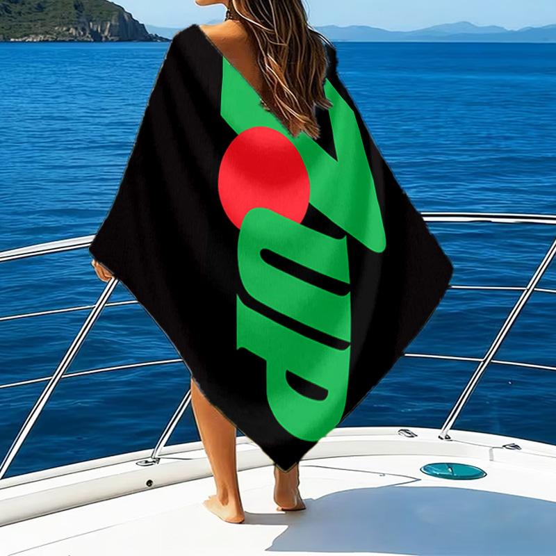 Refreshing 7-up On A Hot Day Microfiber Beach Towel, Lightweight And Quick-Dry, for Summer Travel, Beach Essential, Swimming Pool Outdoor