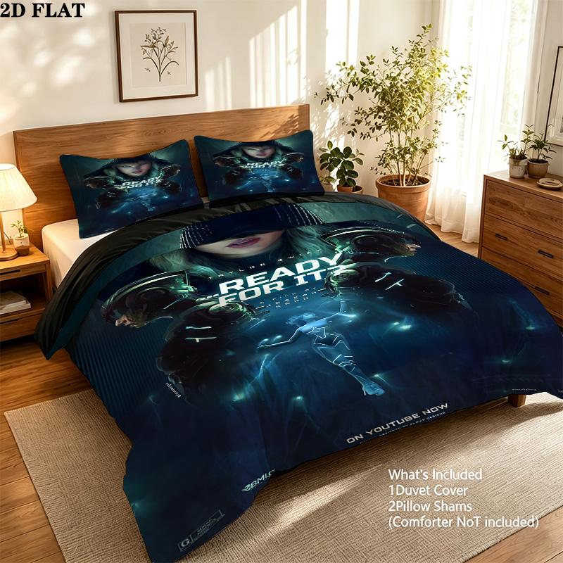 Taylor Pattern Bedding Quilt Set Quilt Cover Pillowcase Home Birthday Gift(1 * duvet cover + 2 * pillowcase, without core)