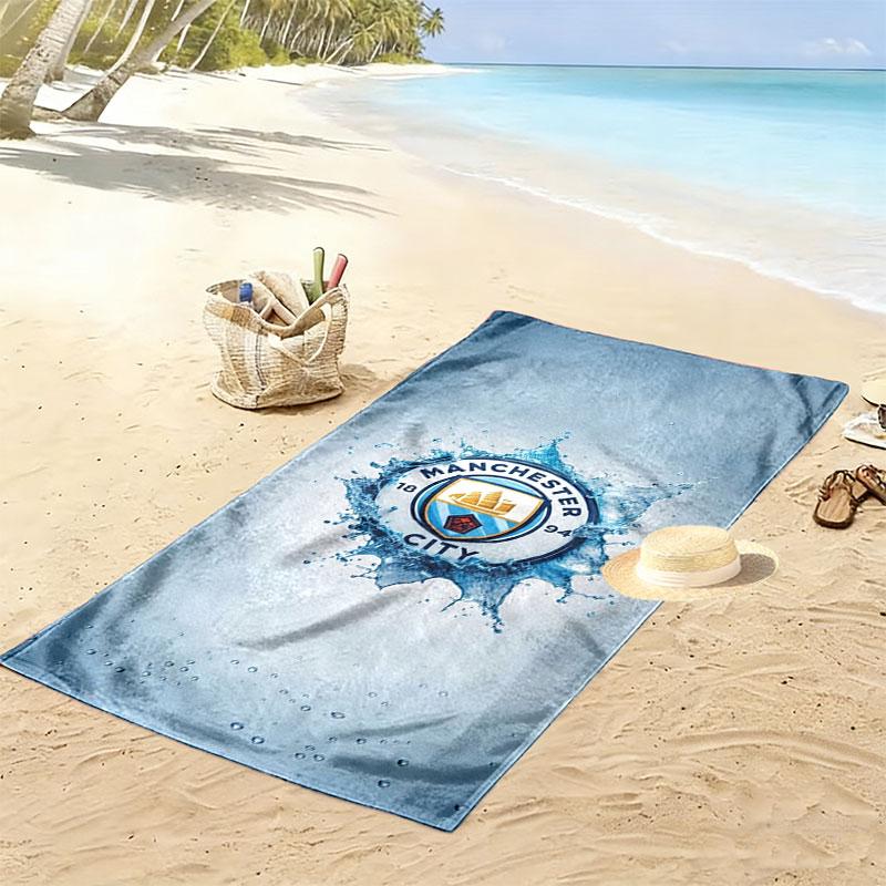 Manchester City F Print Beach Towel, Large Soft Quick Dry Towel for Beach Camping Swimming