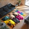 Pug Theme Crystal Velvet Floor Rug Personalized Custom Name Text Warm Carpet Home Decoration