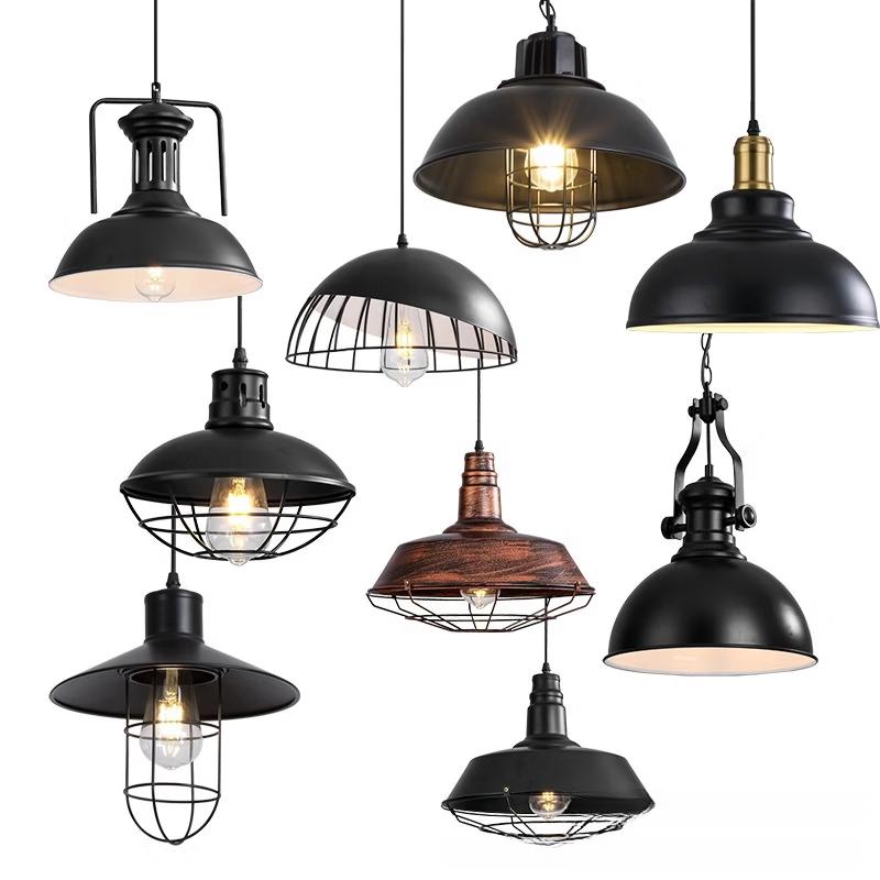 Vintage Industrial Wrought Iron Pot Lid Pendant Light