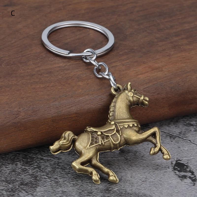 3D Трехмерный Металлический Брелок Военная Лошадь Подвеска для Рюкзака Брелок Кольцо для Ключей Подарок
