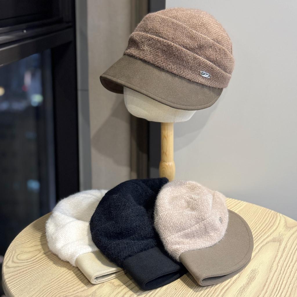 Ретро Плиссированная Пушистая Панама с Большими Полями в Корейском Стиле для Женщин Зимняя Теплая Темпераментная Универсальная Кепка Утка Маляра