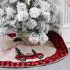 Christmas Tree Skirt Merry Christmas Decor Red Black Buffalo Plaid