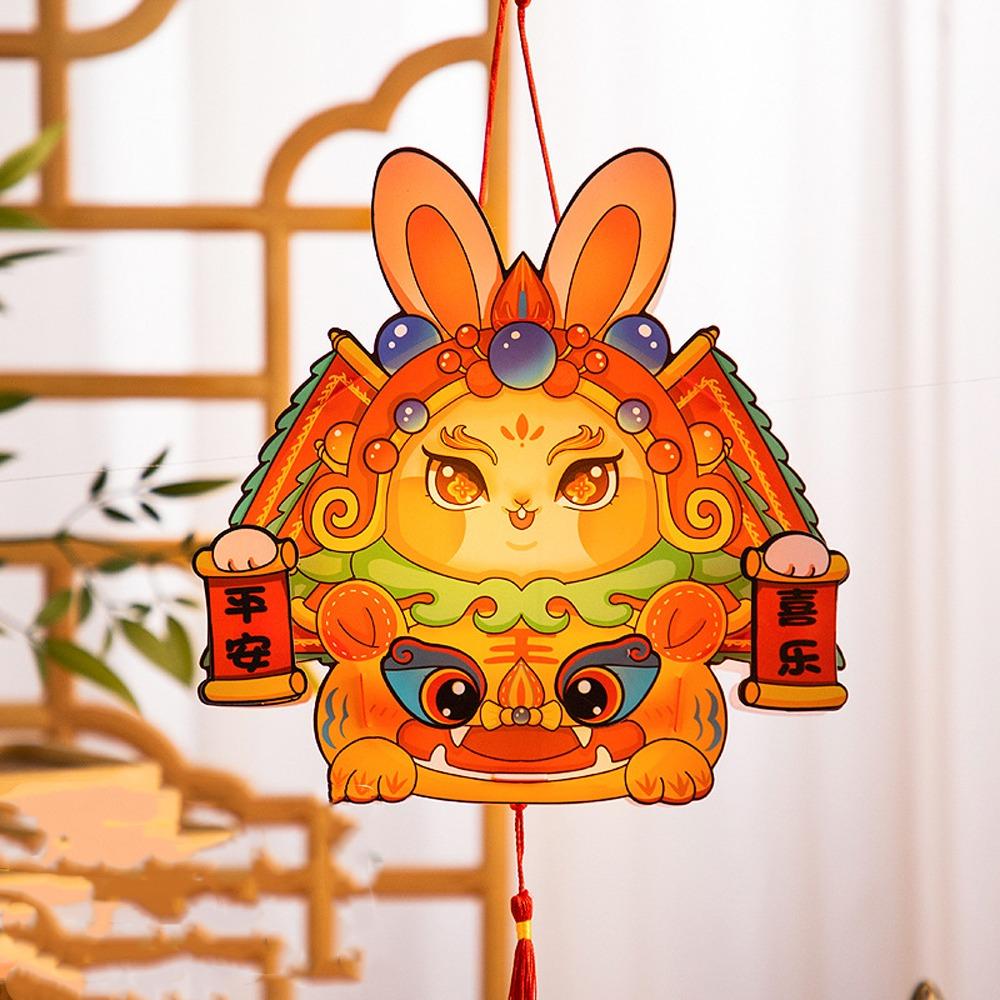 Cartoon Mid-Autumn Rabbit Lantern Handmade LED Lantern Toys Handheld Rabbit Lantern  School Project