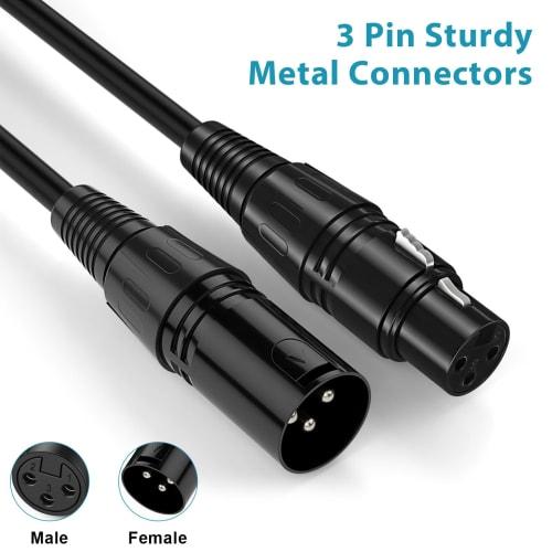 HOLDLAMP 9.8ft/3m DMX Cable, 3-Pin DMX Cable with XLR DMX512 Male To Female, Stage Lighting Signal Cable, Widely Used for Stage and DJ Lighting Connec