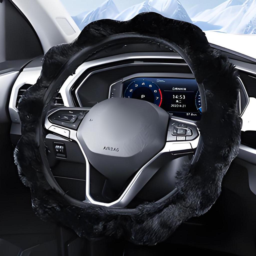 Plush Steering Wheel Cover Auto Interior Supplies Warm Car Steering Wheel Cover For Drivers Men Women Sedans Trucks SUVs RVs