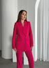 GILLAS QUEEN Women's Fuchsia Organic Linen Buttoned Blazer Jacket Trouser Suit