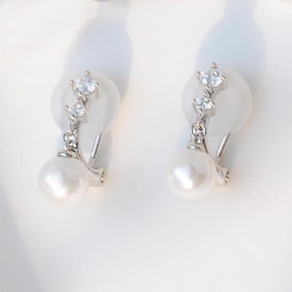 6mm Pearl Earrings for Metal 925 Cute Entrance Graduation White Jewelry FH.bird Women, Swinging, Pain-free, Allergy-friendly, Silver, Earrings,