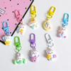 Cute Animal Mini Keychain Lovely Rabbit Bear Keyring For Women Girl Bag Earphone Case Hanging Decor Charms Pendant Couple Gift