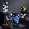Причудливый пейзаж Звездная ночь Чехол для телефона Для iPhone 17, 16, 15, 14, 13, 12 Plus, Max Мягкий силиконовый Черный чехол