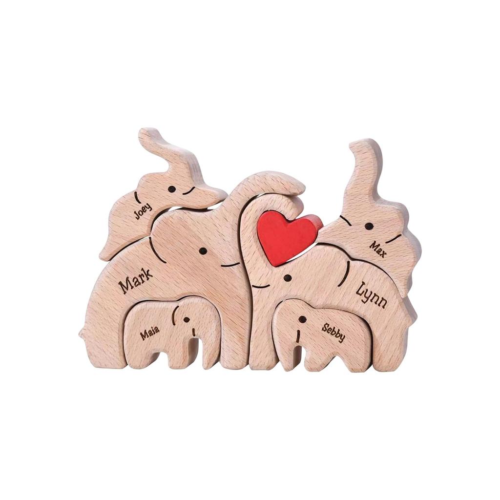 Семейная деревянная скульптура Поделки Декор Резьба по дереву Настольное украшение для гостиной