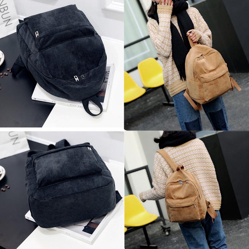 Женский вельветовый рюкзак на молнии, рюкзак для девочек, сумка через плечо, дорожная сумка