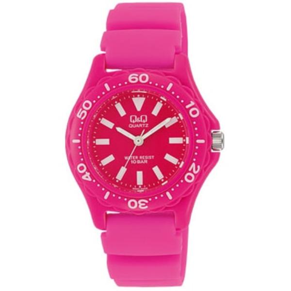 Citizen Женский VR25-003 ( Часы Q&Q Sports Watch 10-atm Quartz Womens) Круглые часы из розовой смолы