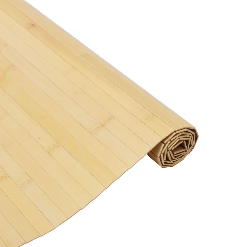 Rectangular Rug in Light Natural Bamboo 80 x 100 cm
