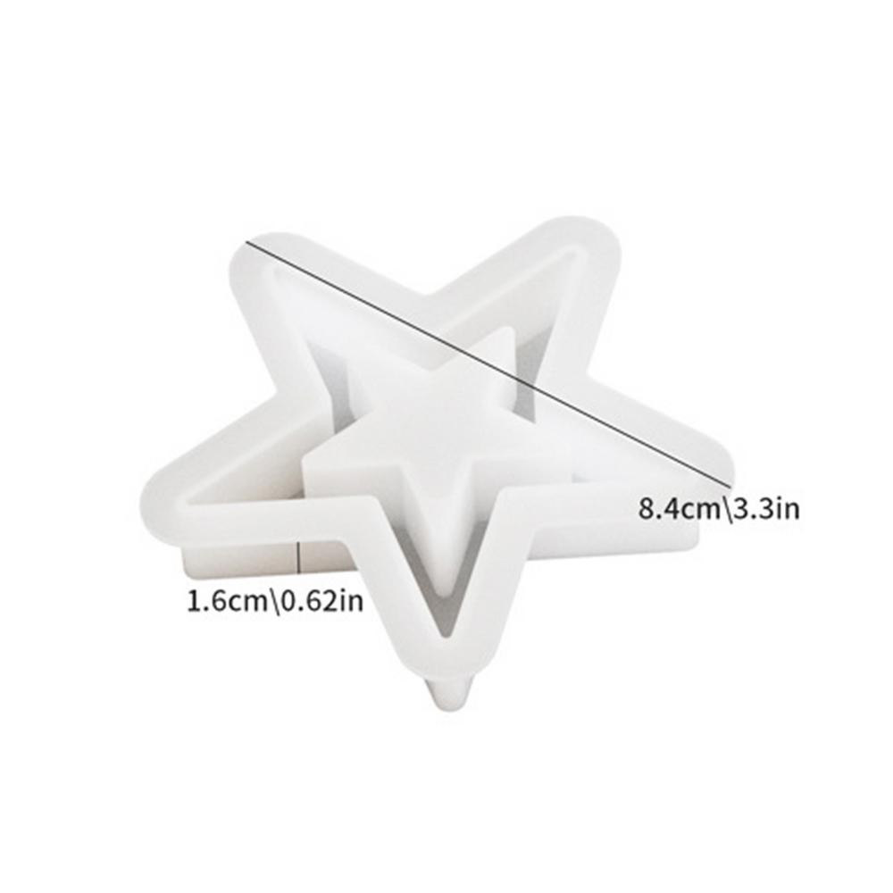 Silicone Christmas Star Mould 3D Five Pointed Star Candle Molds Desktop Ornament Decoration Handmade Craft Art Making Gift
