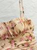 Платье с цветочным принтом на тонких бретельках, весна/лето 2025: Сексуальный пляжный стиль для женщин с акцентом на талию