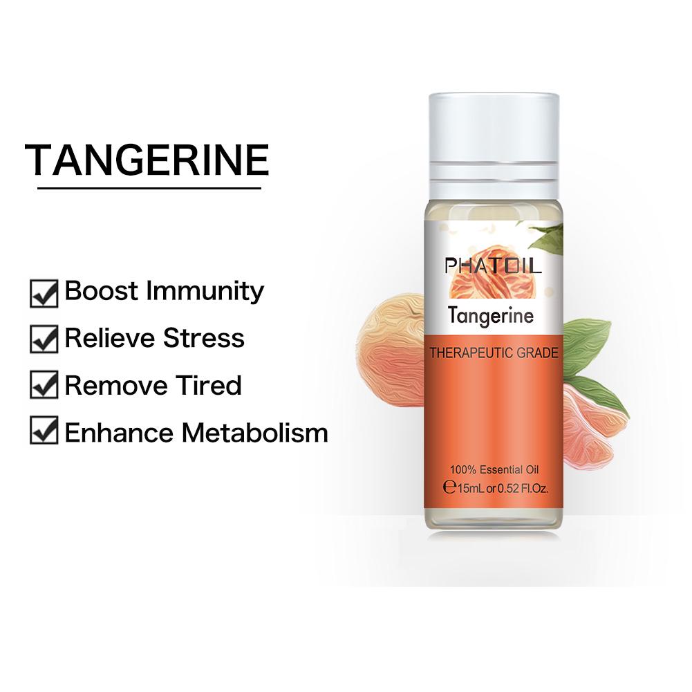 Эфирное масло мандарина от бренда PHATOIL для ароматизации помещений и ухода за телом 5мл, 10мл,15мл,30мл,100мл поставляется в бутылке из тёмного стела