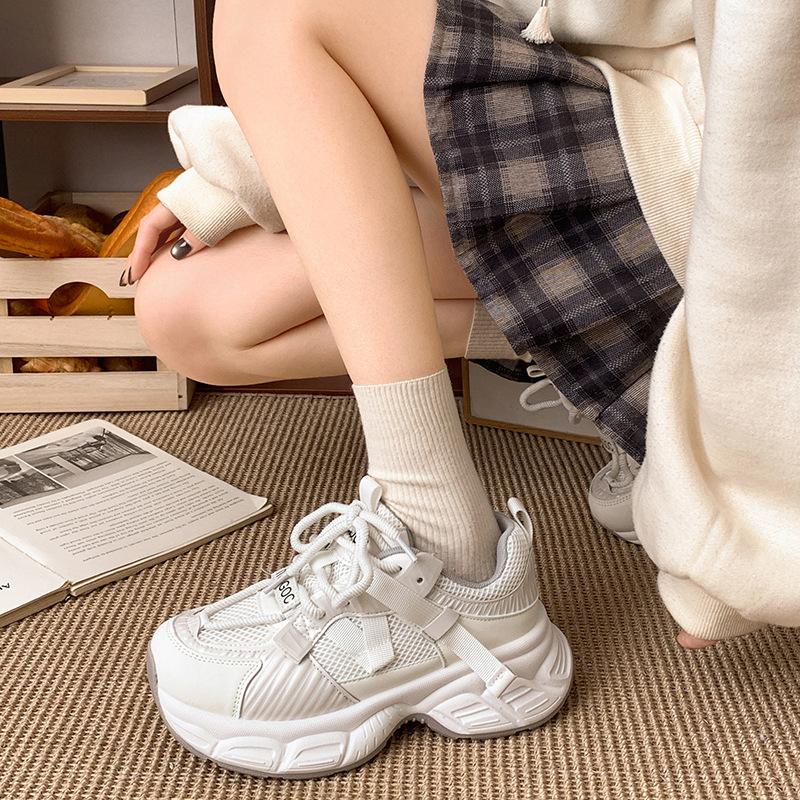 Retro Versatile Feet Show Small Platform Dad Shoes Women's 2025 New Spring and Autumn Light Small Height Increase Sports Shoes