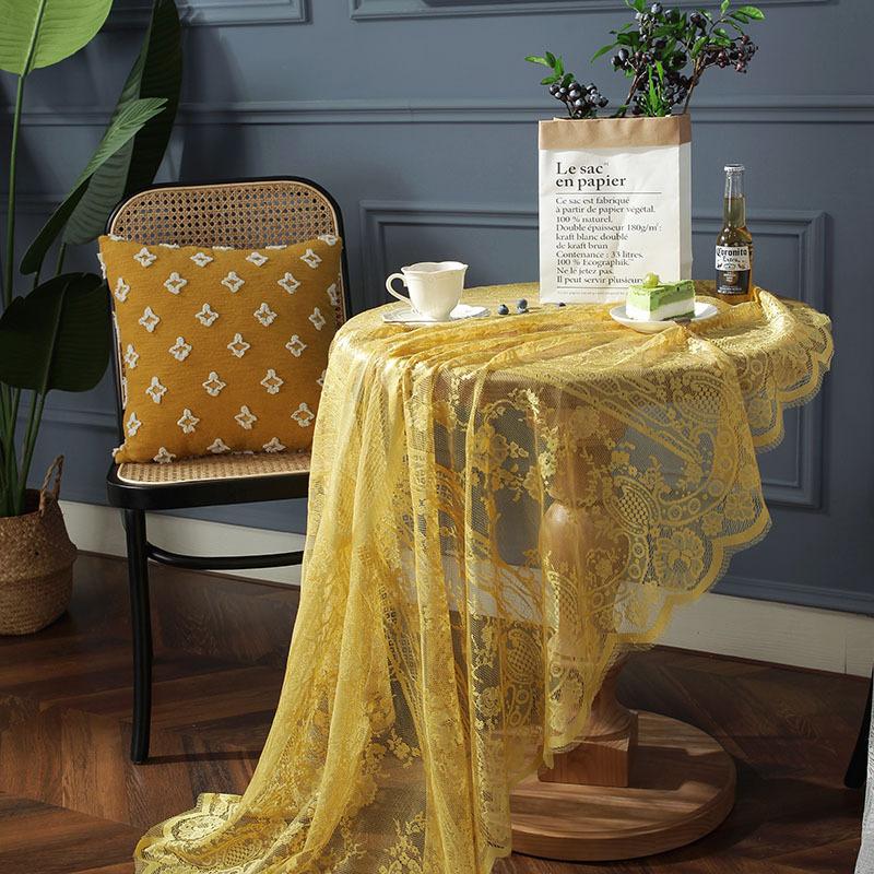 American Ins Wind Party White Lace Retro Hollow Round Tablecloth Tablecloth Spot