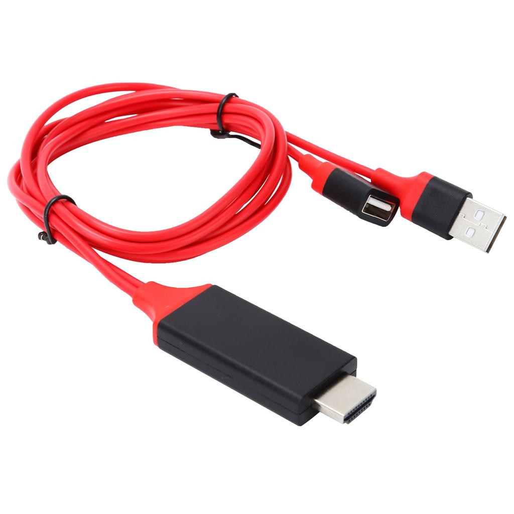 1080p TypeC Кабель для мобильного телефона к интерфейсу HD Multimedia USB-адаптер для IOs Android(красный )