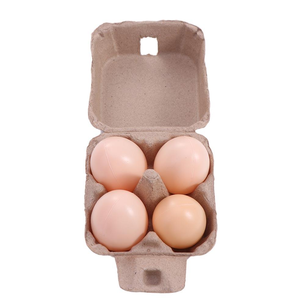10Pcs Stackable Paper Pulp Egg Cartons 4 Grids Empty Egg Storage Box Egg Containers Restaurant