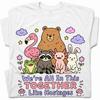 Animals Together Like Hostages Bear Raccoon T-Shirt Cute Funny Group Tee