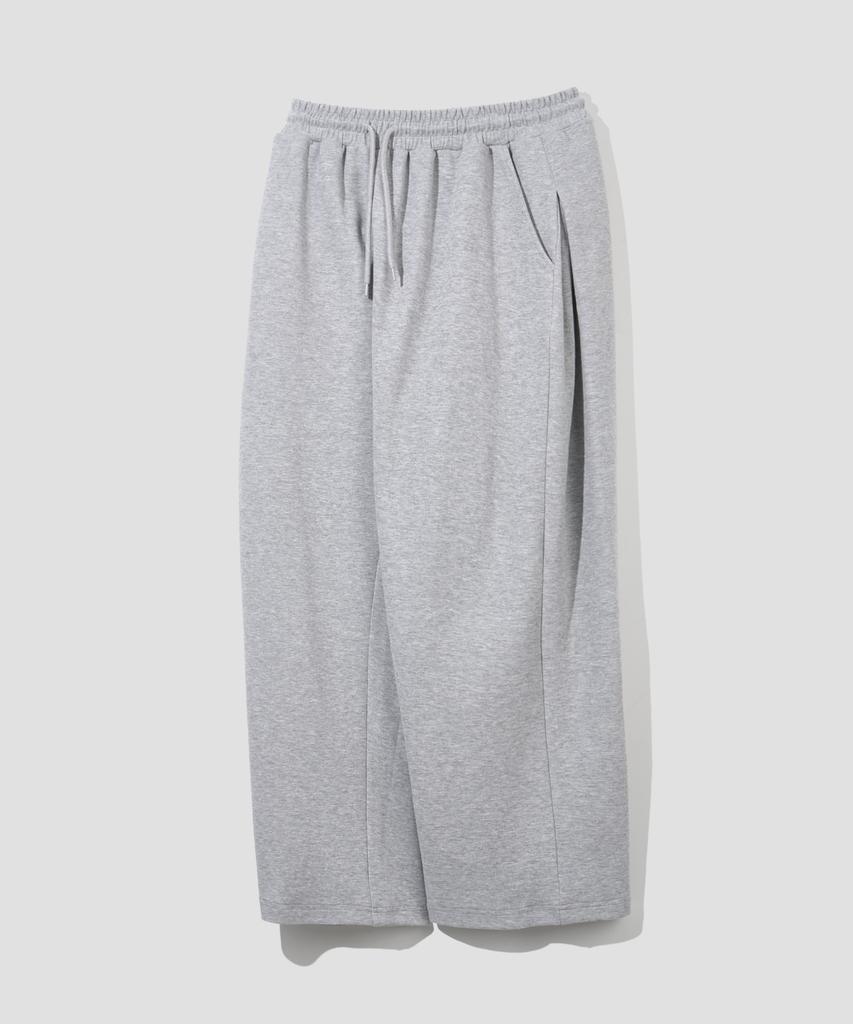 AGOD Side Pleat Curved Sweatpants [Gray]