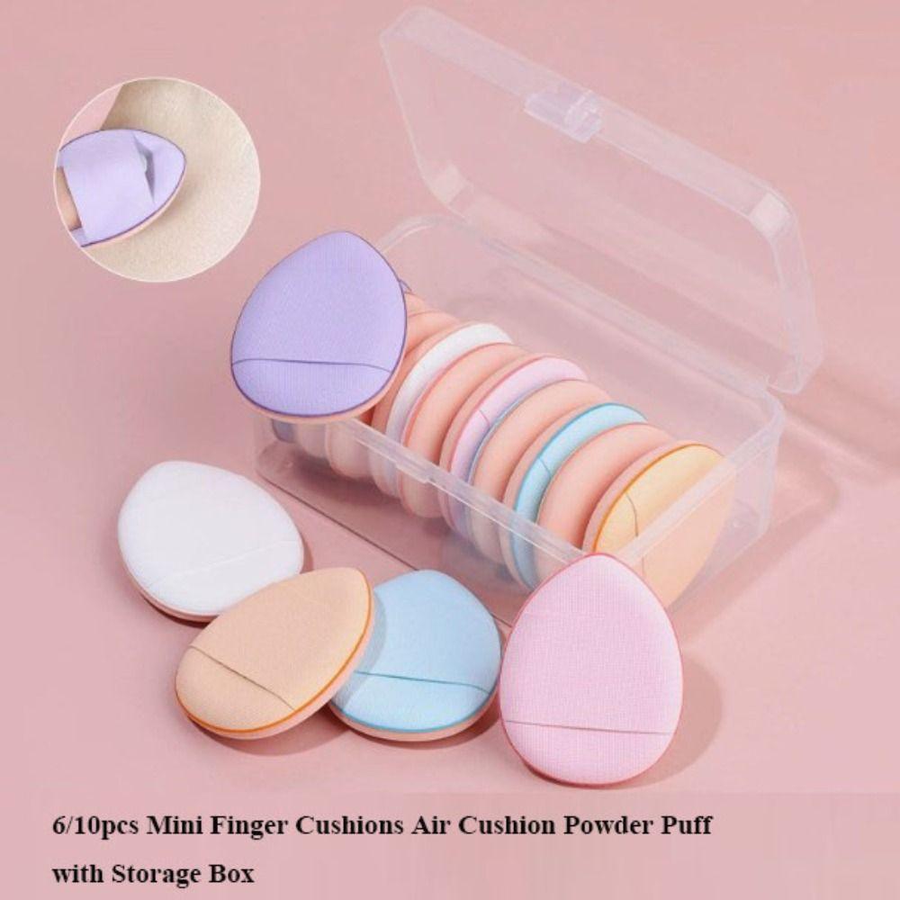 6/10pcs Mini Air Cushion Powder Puff Dual-Use Mixed Sponge Cosmetic Puff New Finger Cushions