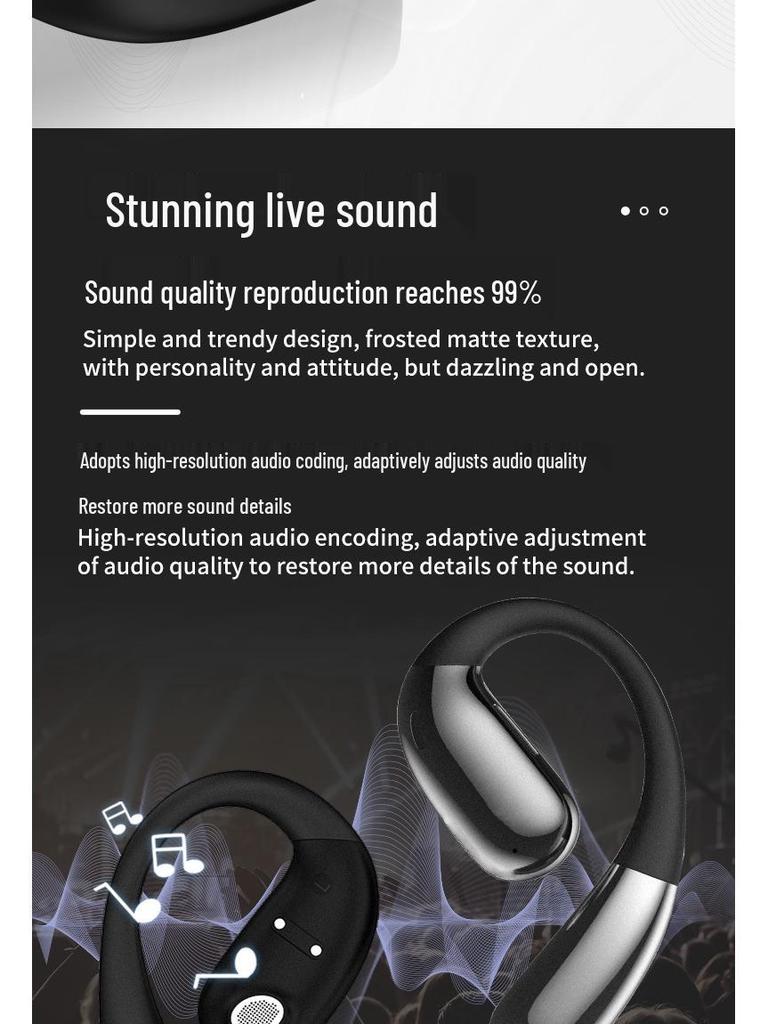 Private Mold Wireless Earbuds: Non-In-Ear, Low Latency, Long Battery Life, AI Translation, Hanging Ear Design