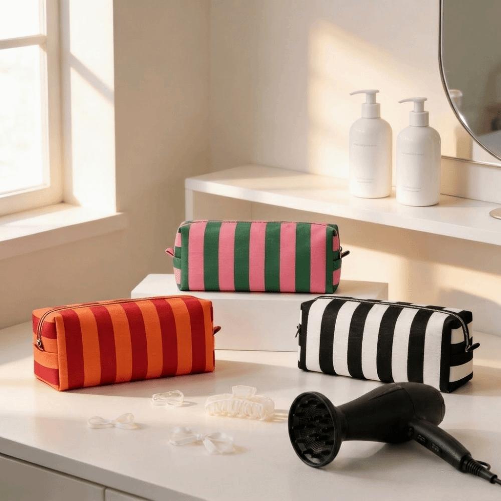 Dustproof Hair Dryer Storage Bag Stripe Cosmetic Bag Curler Storage Bag Hair Tools Storage