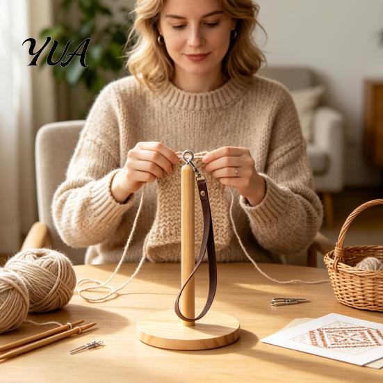 Crafting Accessories for Yarn Wooden Wrist Holder, Portable Smooth Rotation Dispenser, Management Tool Hands Free Rack Knitting And Crocheting