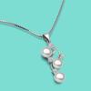 Women's Luxury Party Silver Jewelry 925 Sterling Silver Box Chain 43-46CM Freshwater Pearl Pendant Chokers Necklaces Noble Gift