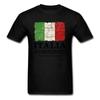 Cotton Vintage Italy Flag T-shirt For Man White T Shirts Mens Clothes Summer Tshirt O Neck Leisure Tops Students Tee Shirt