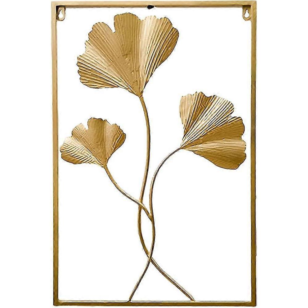 Wall Decoration. Made Of Metal. To Suspend. With The Pattern Of Golden Leaves.