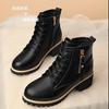 Women Thick-soled Boots Leather Shoes British Casual  British Style Motorcycle Boots Women