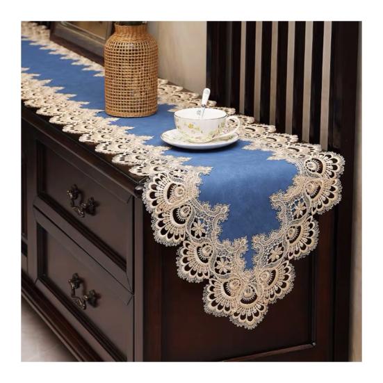 Lace Table Runner, Vintage Lace Dining Table Runner, Non Slip Coffee Table Runners, Waterproof Oil-Proof Table Runner with Exquisite Lace for Dining