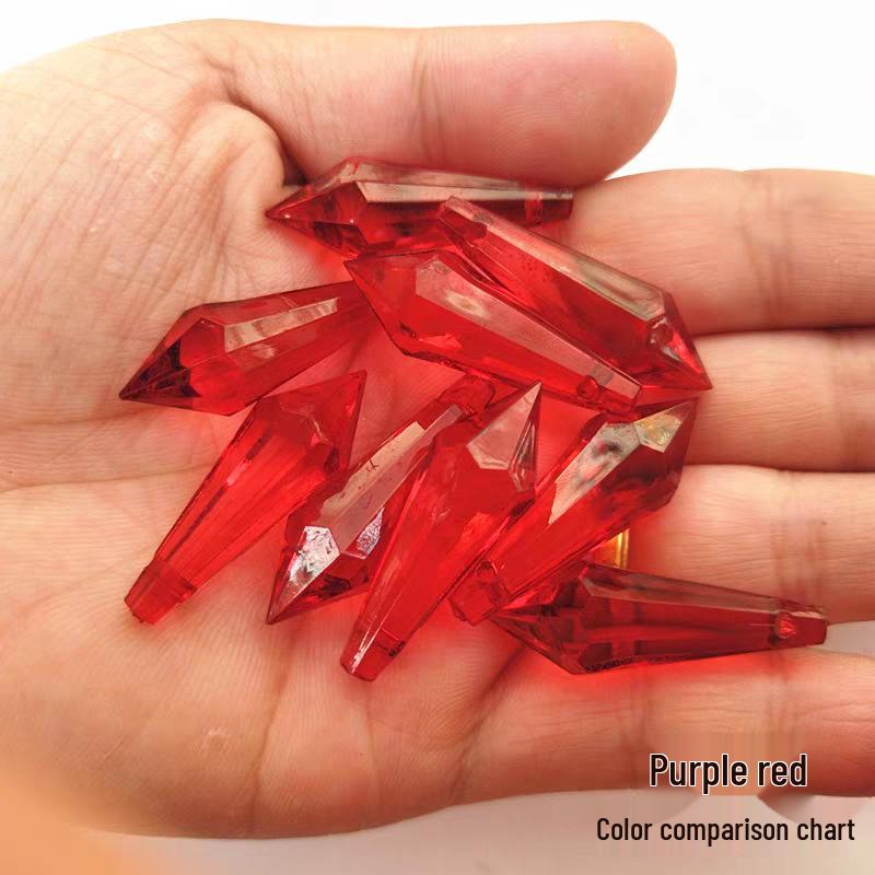 Crystal Pillar Lampshade Beaded Curtain Accessories - 8x24MM Water Drop Transparent Acrylic Loose Beads Pendants