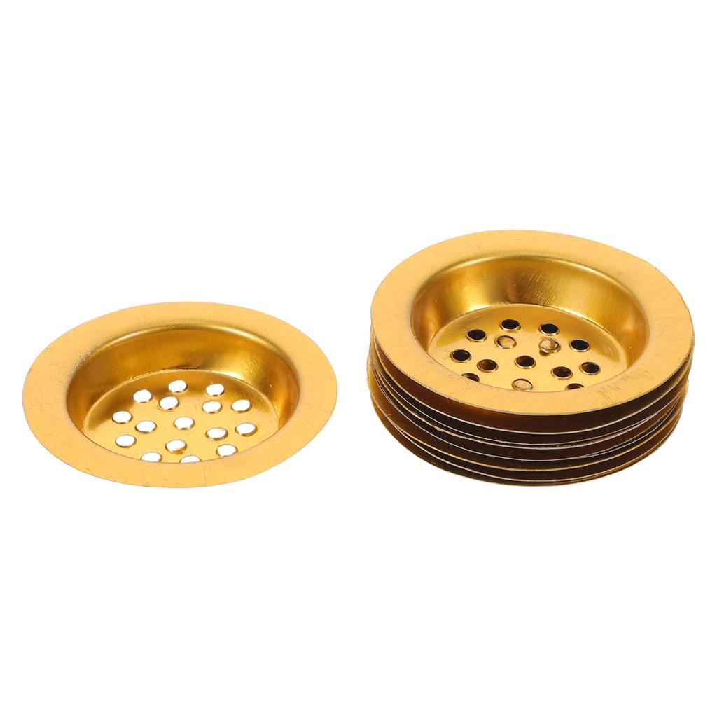 10pcs Incense Burner Tray Insert Gold Tone Perforated Iron Cup For Resin Oud Bakhoor Charcoal Disc Holder Censer Screen - 7
